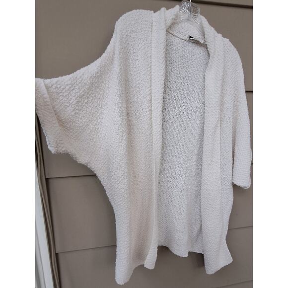Aritzia Talula Cotton Blend Bat Wing Open Knit Cardigan White Size XS Oversized - Picture 3 of 10
